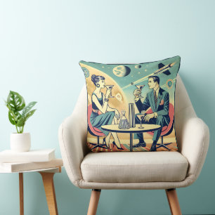 Martini Space Travel Posters Flight Crew Cushion