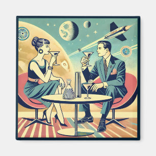 Martini Space Travel Posters Flight Crew Magnet