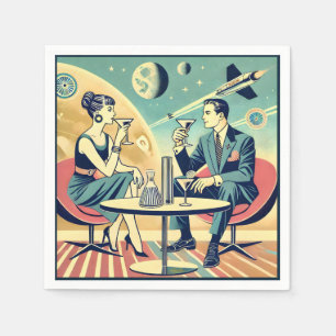 Martini Space Travel Posters Flight Crew Napkin