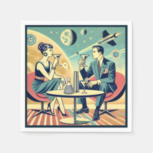 Martini Space Travel Posters Flight Crew Napkin