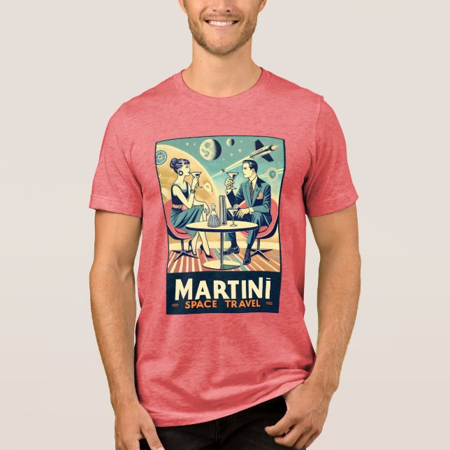 Martini Space Travel Posters Flight Crew Tri-Blend Shirt (Front)