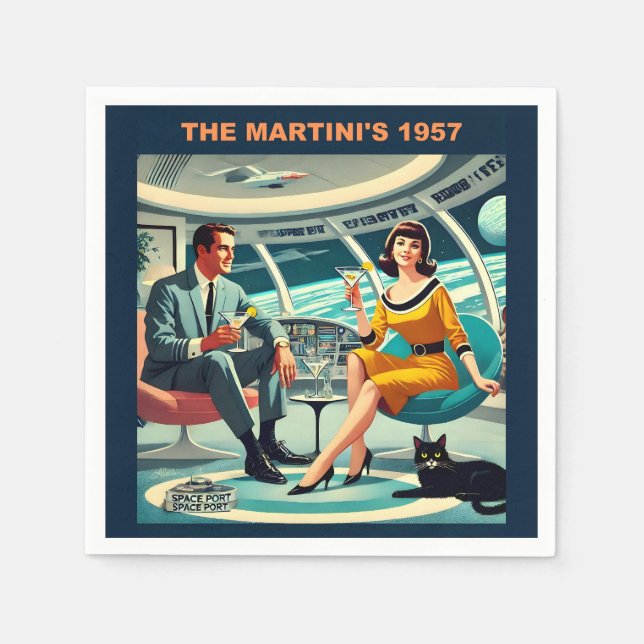 Martini Space Travel Posters The Martini's 1957 Napkin (Front)