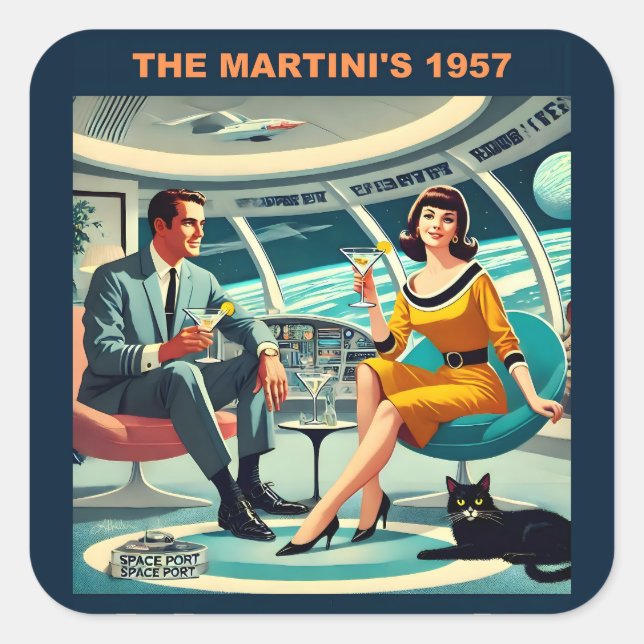 Martini Space Travel Posters The Martini's 1957 Square Sticker (Front)