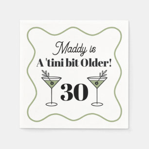Martini-Themed Birthday Napkins
