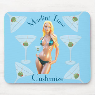 Martini time Bikini Babe Thunder_Cove Mouse Mat