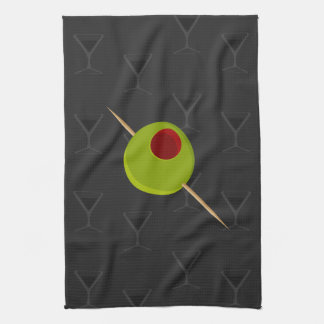 Martini Time Black Kitchen Towel
