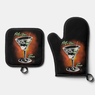 Martini Time Oven Mitt & Pot Holder Set