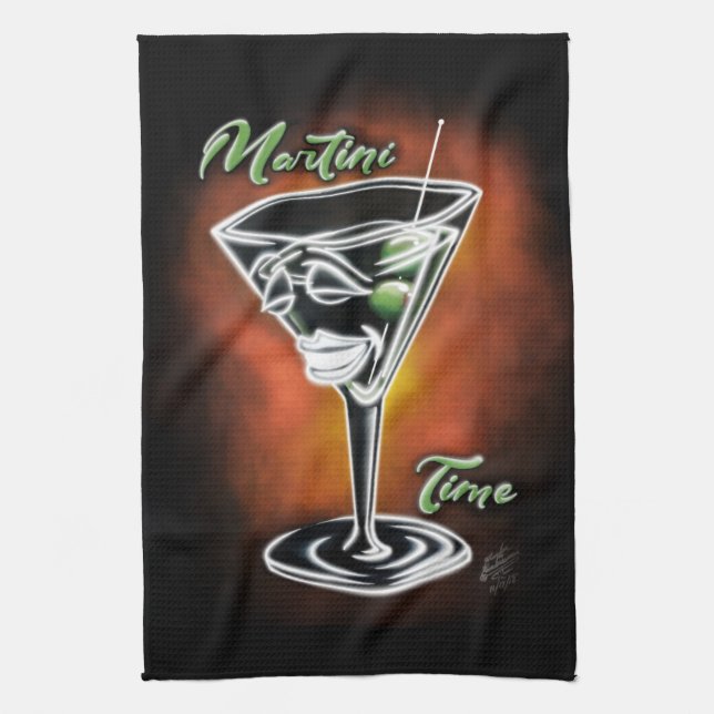 Martini Time Tea Towel (Vertical)
