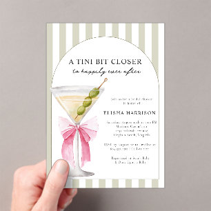 Martini Tini Bit Closer Stripe Bridal Shower  Acry Acrylic Invitations