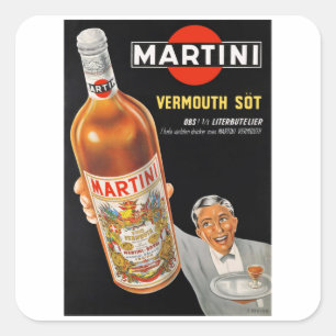 Martini - Vintage Vino Vermouth Square Sticker