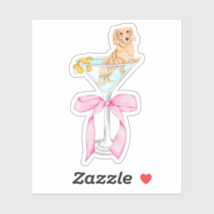 Martini Weenie Coquette Dachshund Watercolor