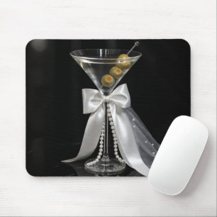 Martini with a Bridal Veil and Pearls Mouse Mat