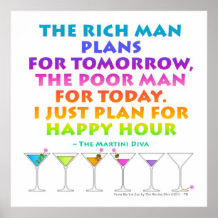 MARTINI ZEN - Plan for Happy Hour Posters,  Print