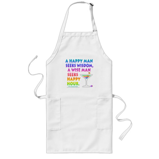 MARTINI ZEN: Wise Man Seeks Happy Hour Apron (Front)
