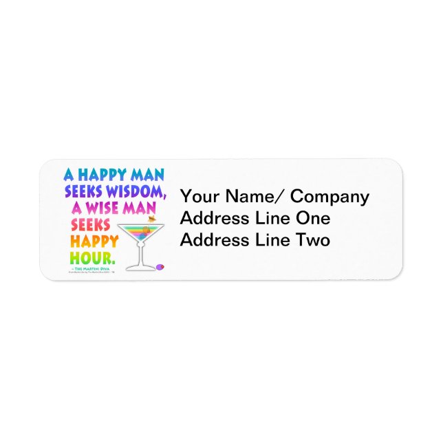 MARTINI ZEN: Wise Man Seeks Happy Hour  Label (Front)