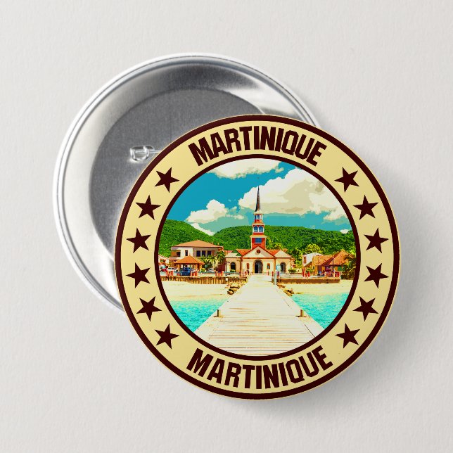 Martinique                                   7.5 cm round badge (Front & Back)