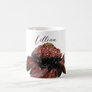 Martinique Carribbean Floral Monogrammed Name Coffee Mug