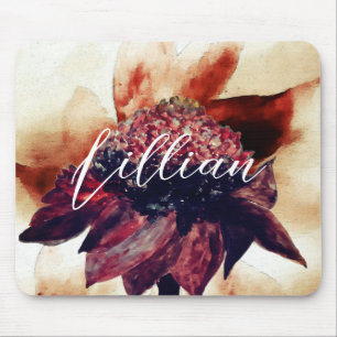 Martinique Carribbean Flower Monogrammed Name Mouse Mat