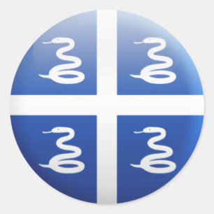 Martinique Flag Classic Round Sticker