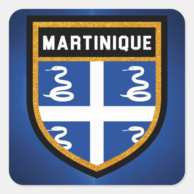 Martinique Flag Square Sticker (Front)
