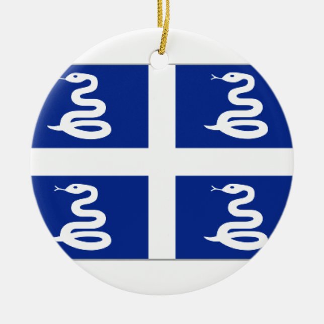Martinique (France) Flag Ceramic Tree Decoration (Front)