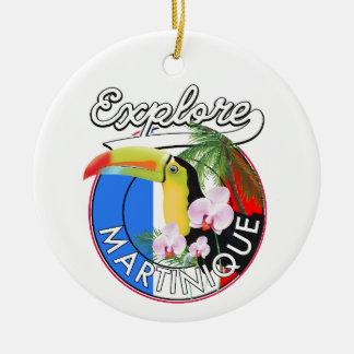 Martinique Travel logo Ceramic Tree Decoration