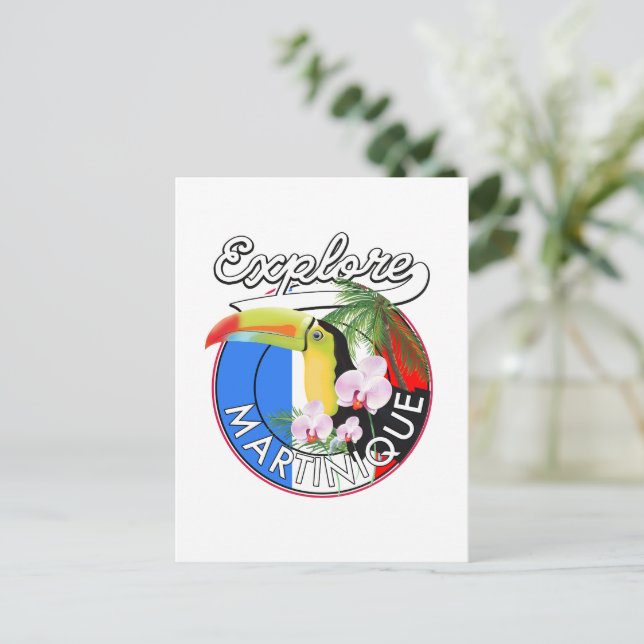 Martinique Travel logo Postcard (Standing Front)