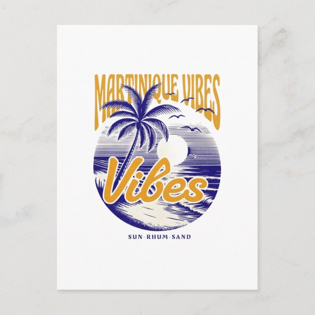 Martinique Vibes – Sun Rum Sand Postcard (Front)
