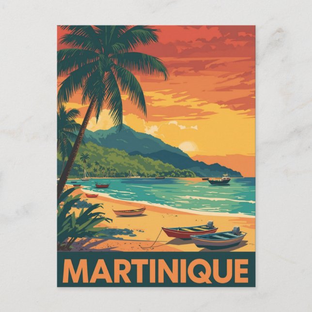 Martinique Vintage Beach Postcard (Front)