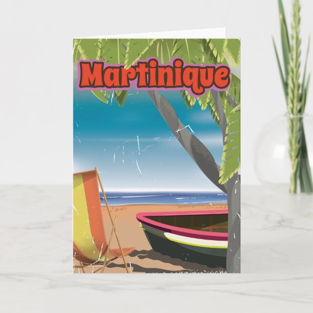 Martinique Vintage travel poster Holiday Card (Front)