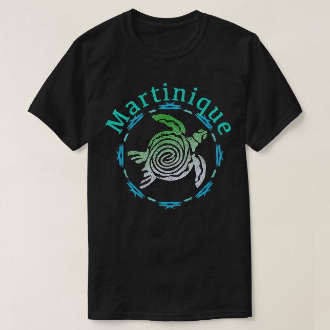 Martinique  Vintage Tribal Turtle Gift  T-Shirt (Design Front)