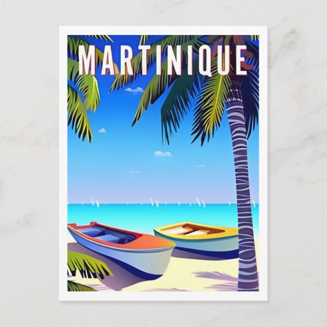 Martinique Vintage vacation beach  Postcard (Front)
