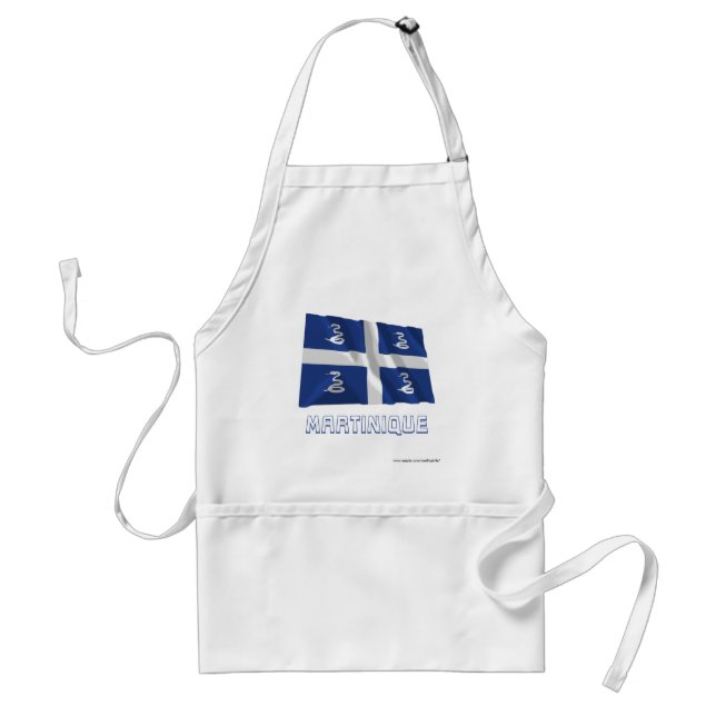 Martinique Waving Flag with Name Standard Apron (Front)