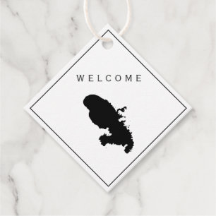 Martinique Wedding Welcome Bag Gift Tag, Island Favour Tags