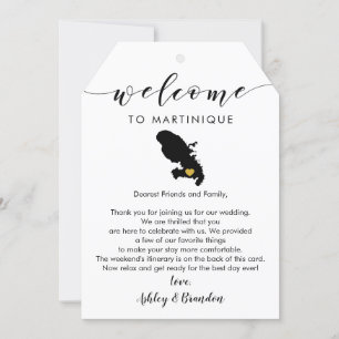 Martinique Wedding Welcome Tag, Letter Itinerary