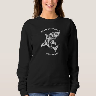 Martinique West Indies Vintage Retro Tribal Shark Sweatshirt