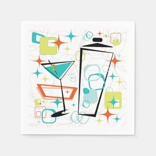 Martinis A Go-Go Cocktail Napkins (Front)