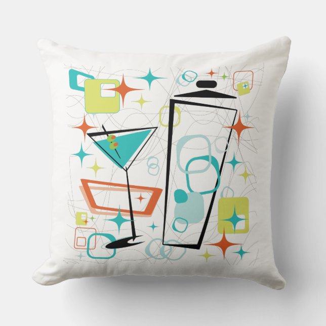 Martinis A Go-Go Pillow (Front)