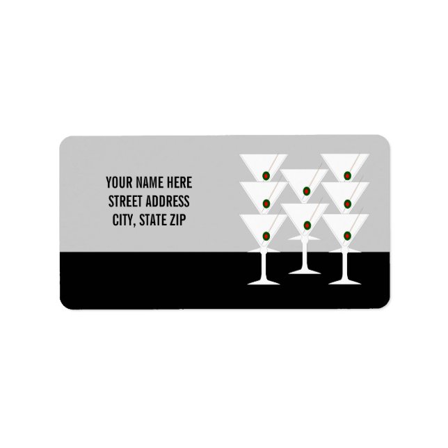 Martinis Address Mailing Labels (Front)