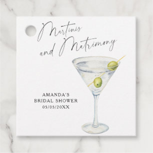 Martinis and Matrimony Bridal shower Favour Tags