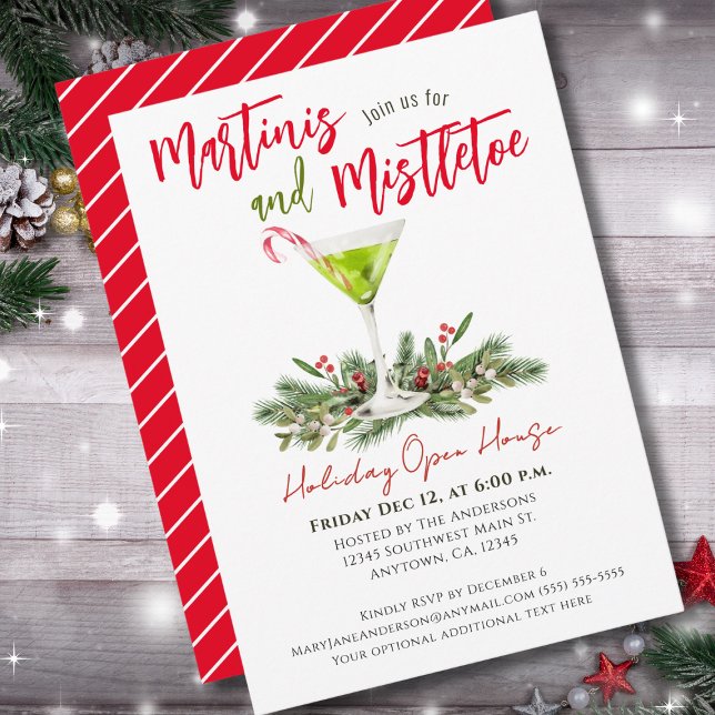 Martinis and Mistletoe Holiday Open House  Invitation (Creator Uploaded)