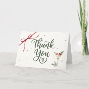 Martinis and Mistletoe Holiday Party Thank You Card