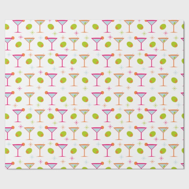 Martinis and Olives Wrapping Paper (Seam)