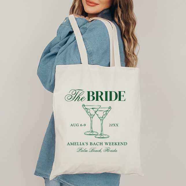 Martinis & Matrimony Bachelorette Bride Tote Bag (Creator Uploaded)