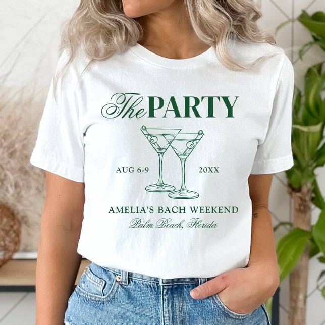 Martinis & Matrimony Bachelorette Party T-Shirt (Creator Uploaded)