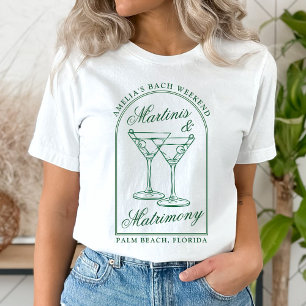 Martinis & Matrimony Bachelorette Party T-Shirt