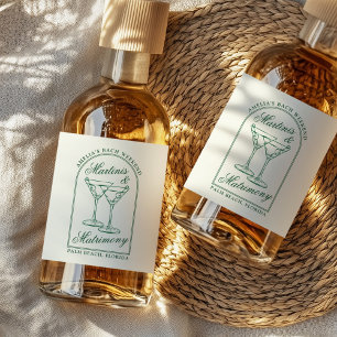 Martinis & Matrimony Bachelorette Weekend Liquor Bottle Label