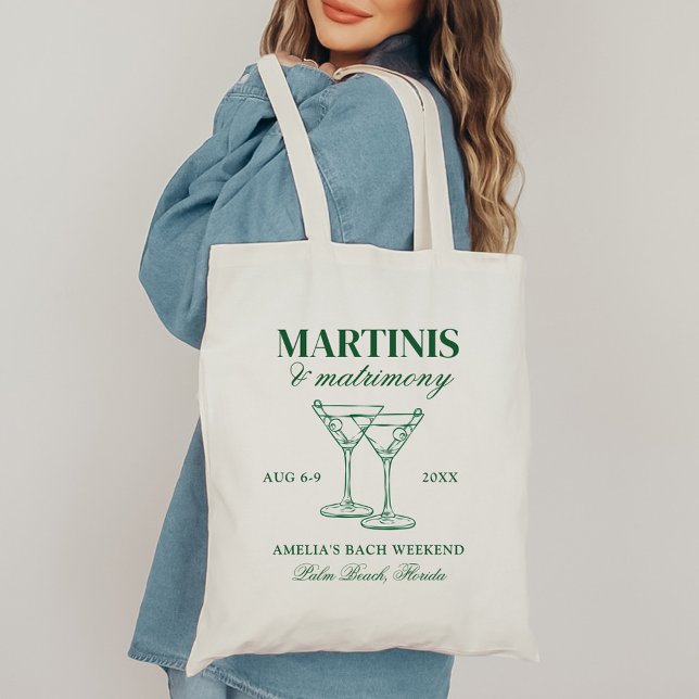 Martinis & Matrimony Bachelorette Weekend Tote Bag (Creator Uploaded)
