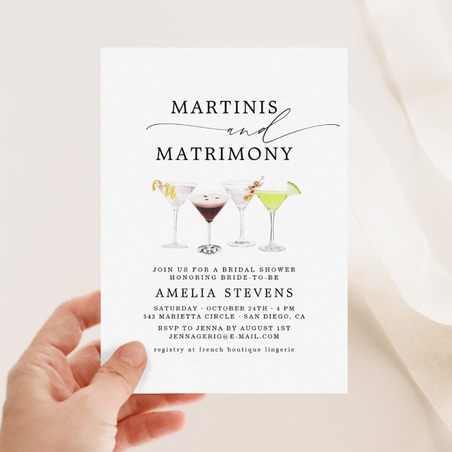 Martinis & Matrimony Bridal Shower Invitation (Creator Uploaded)