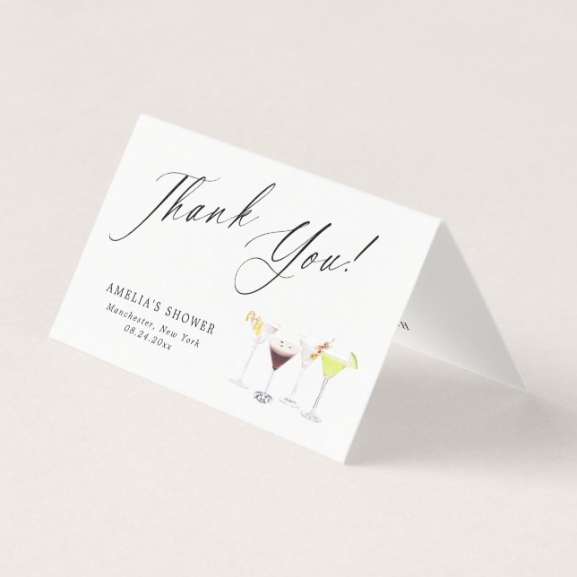 Martinis & Matrimony Bridal Shower Thank You (Front)